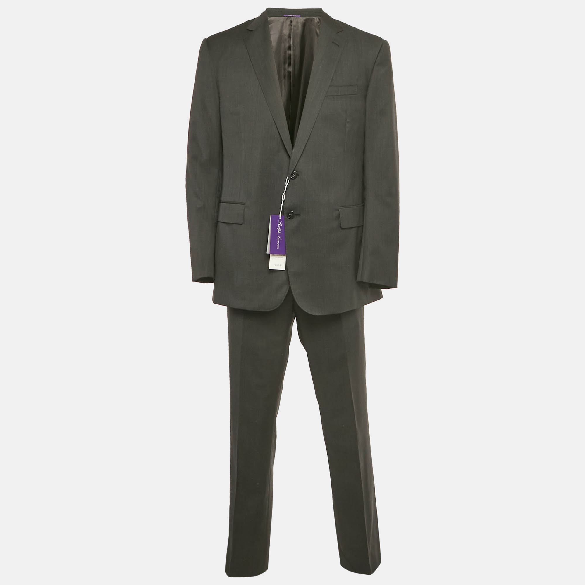 

Ralph Lauren Charcoal Wool Regular Fit Suit XXL, Grey