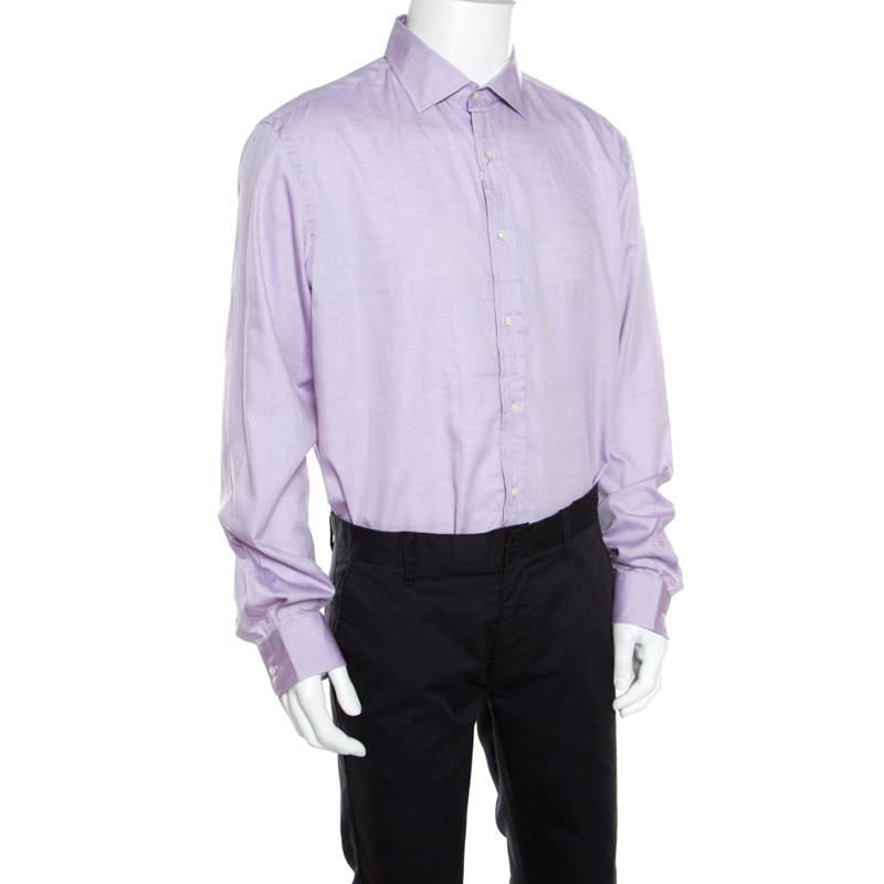 

Ralph Lauren Lavender Micro Dot Cotton Long Sleeve Button Front Shirt 3XL, Purple