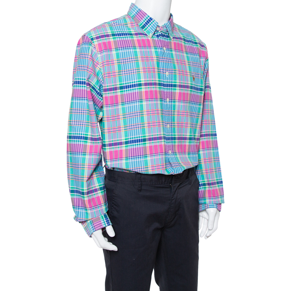 

Ralph Lauren Multicolor Cotton Oxford Plaid Slim Fit Shirt