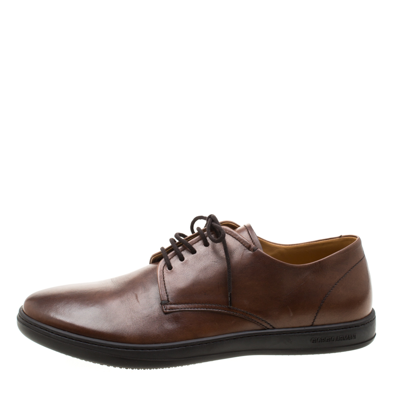 

Giorgio Armani Brown Leather Lace Up Derby Size