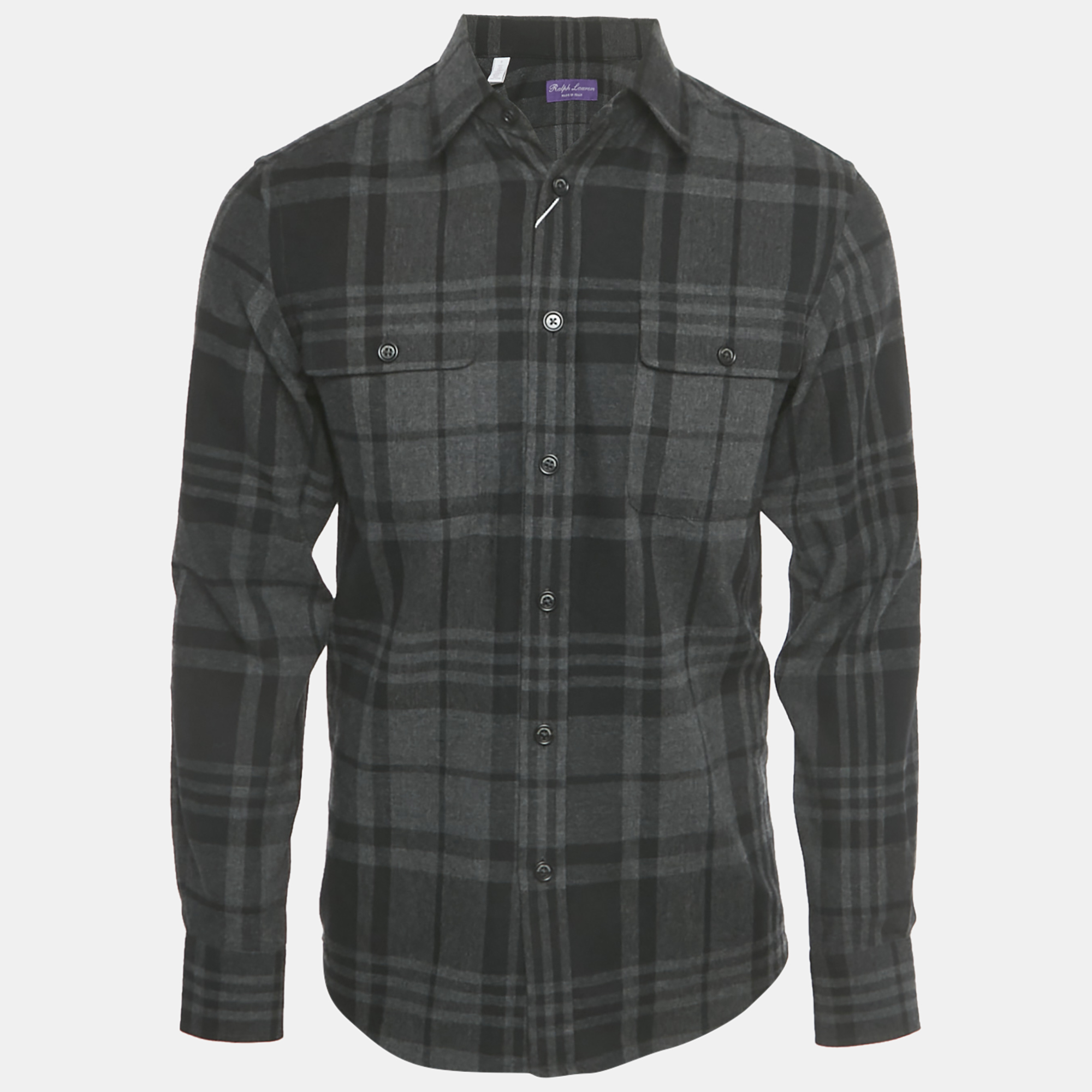 

Ralph Lauren Purple Label Grey Tartan Wool Blend Shirt S