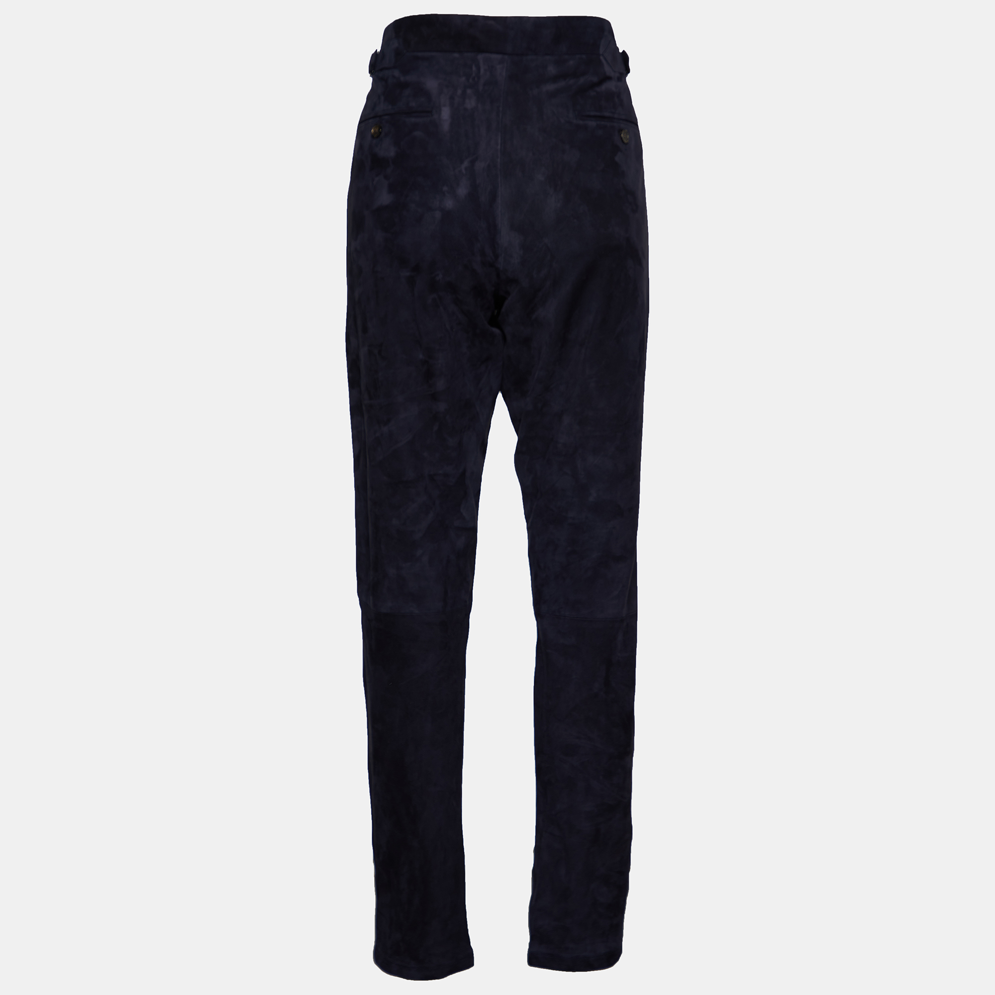 

Ralph Lauren Purple Label Navy Blue Suede Tailored Pants