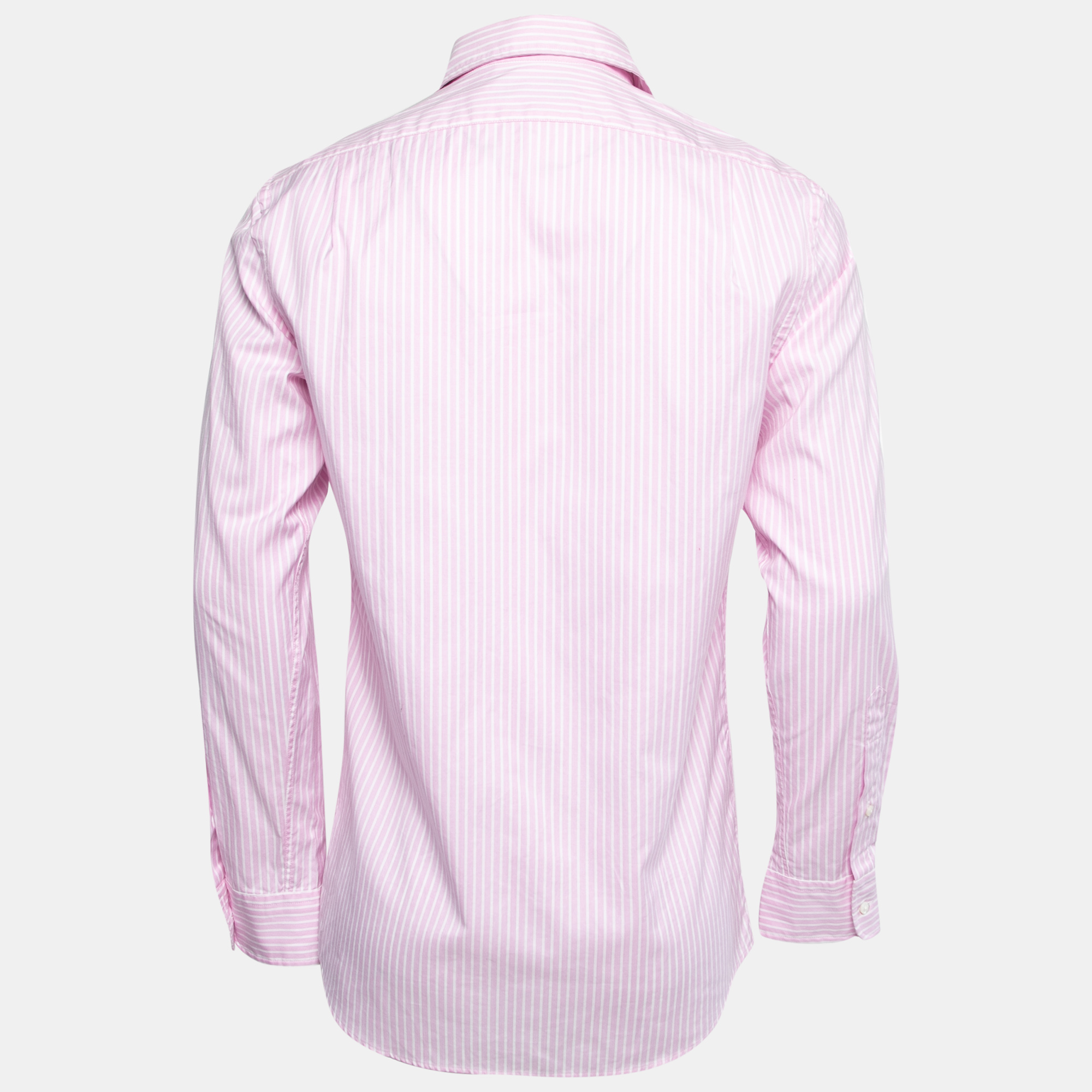 

Ralph Lauren Purple Label Pink Striped Cotton Button Front Shirt