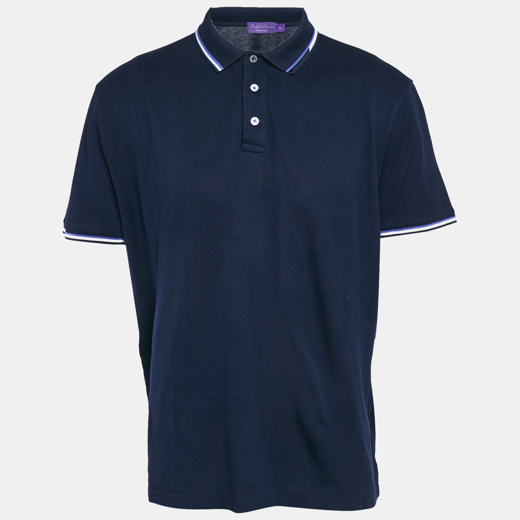 

Ralph Lauren Purple Label Navy Blue Cotton Pique Polo T-Shirt XXL