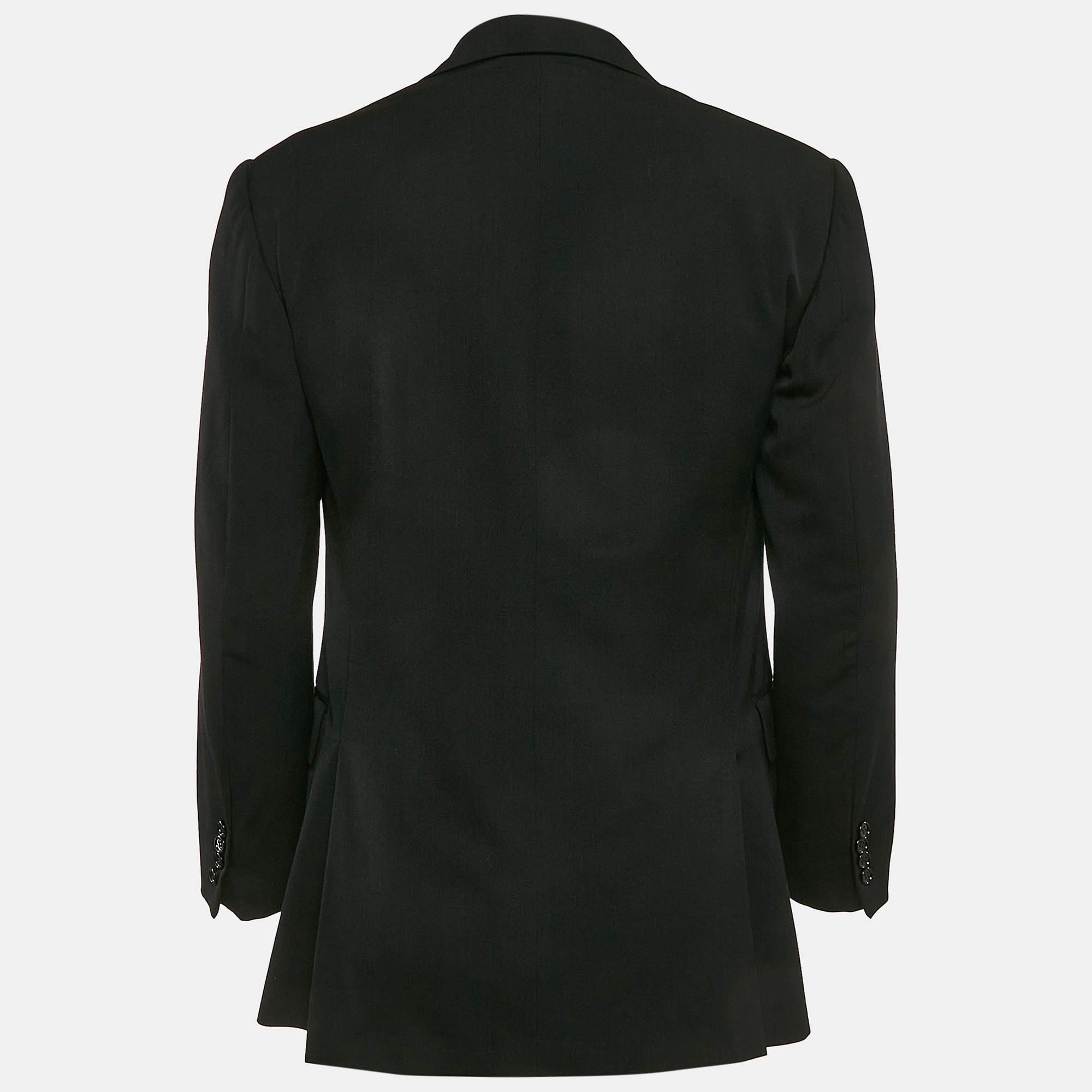 Ralph Lauren Purple Label Black Wool Single Breasted Blazer L 