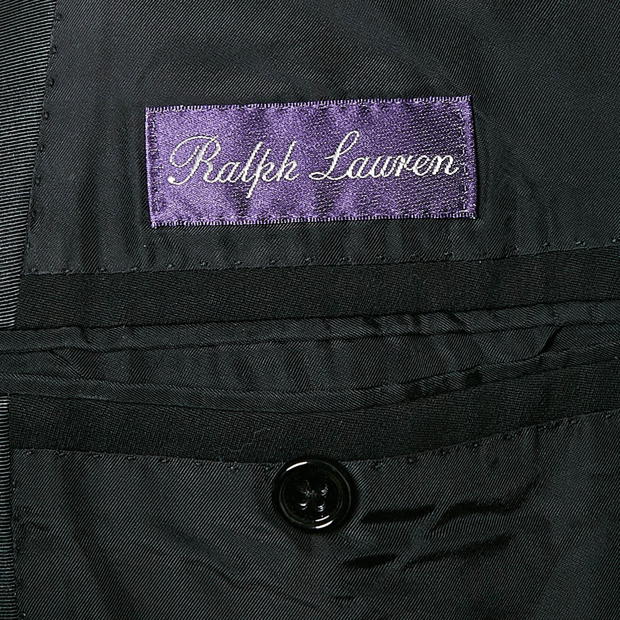 Ralph Lauren Purple Label Black Wool Single Breasted Blazer L 
