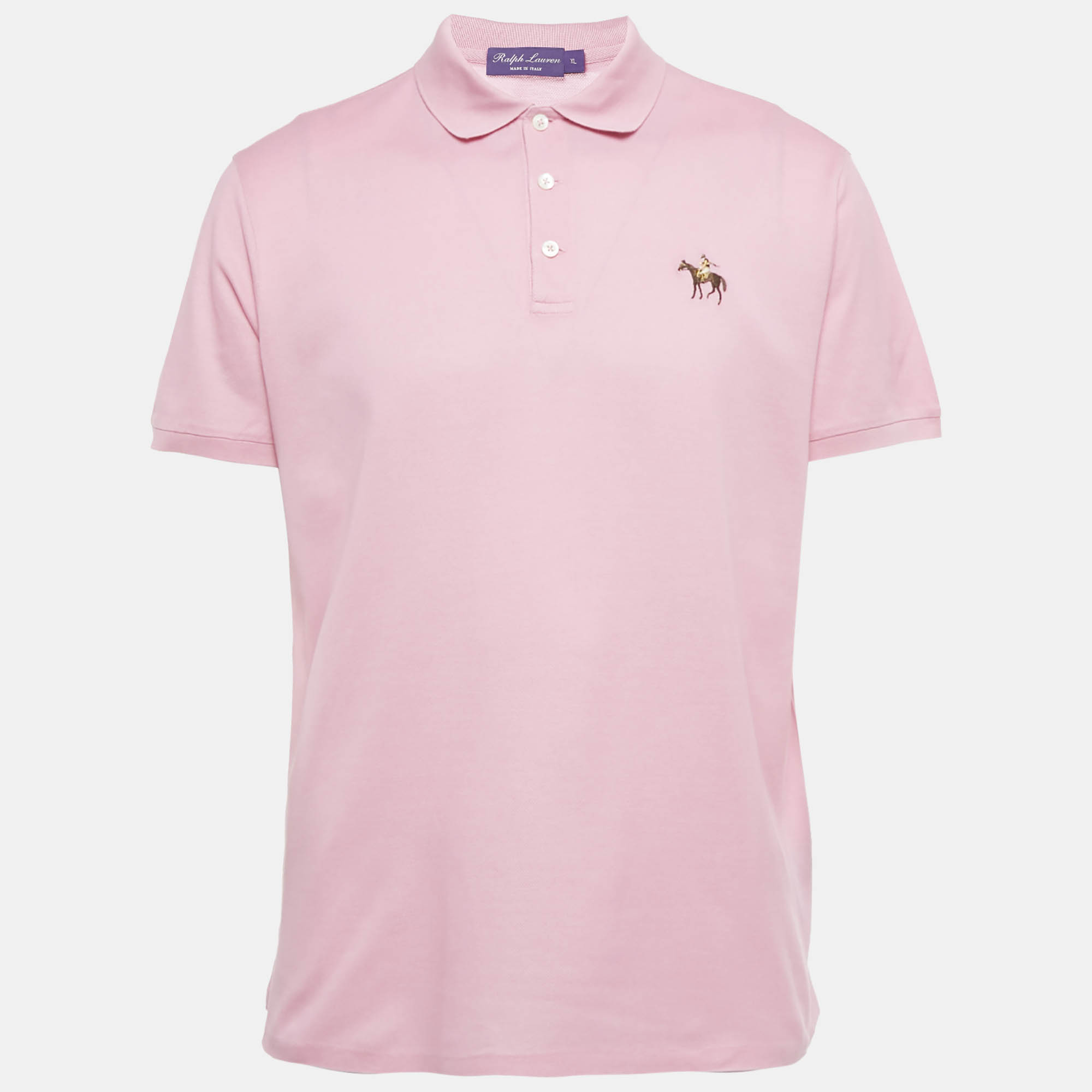 

Ralph Lauren Purple Label Pink Cotton Pique Polo T-Shirt XL