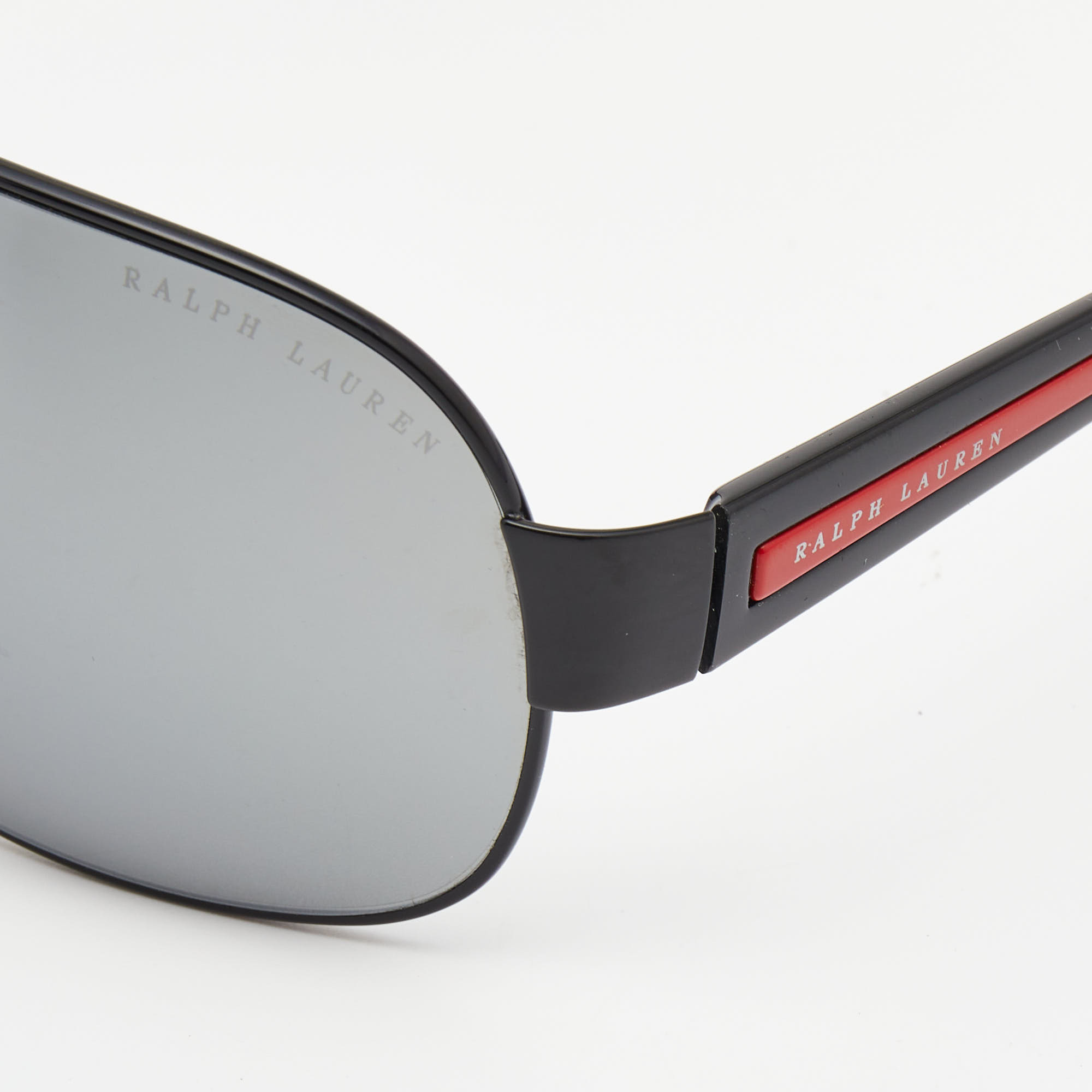 

Ralph Lauren Black/Red RL7014 Shield Sunglasses