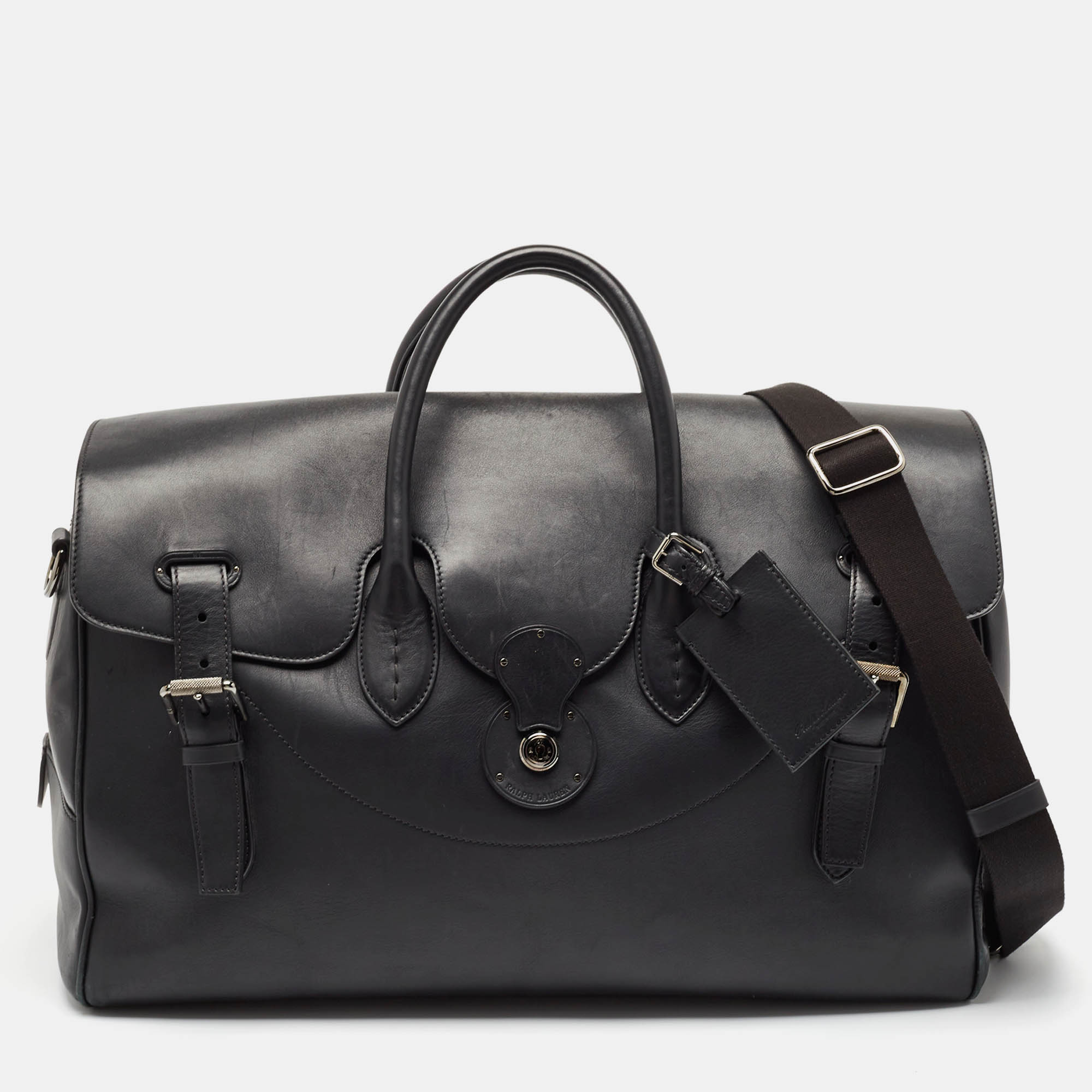 

Ralph Lauren Black Leather Ricky 50 Weekender