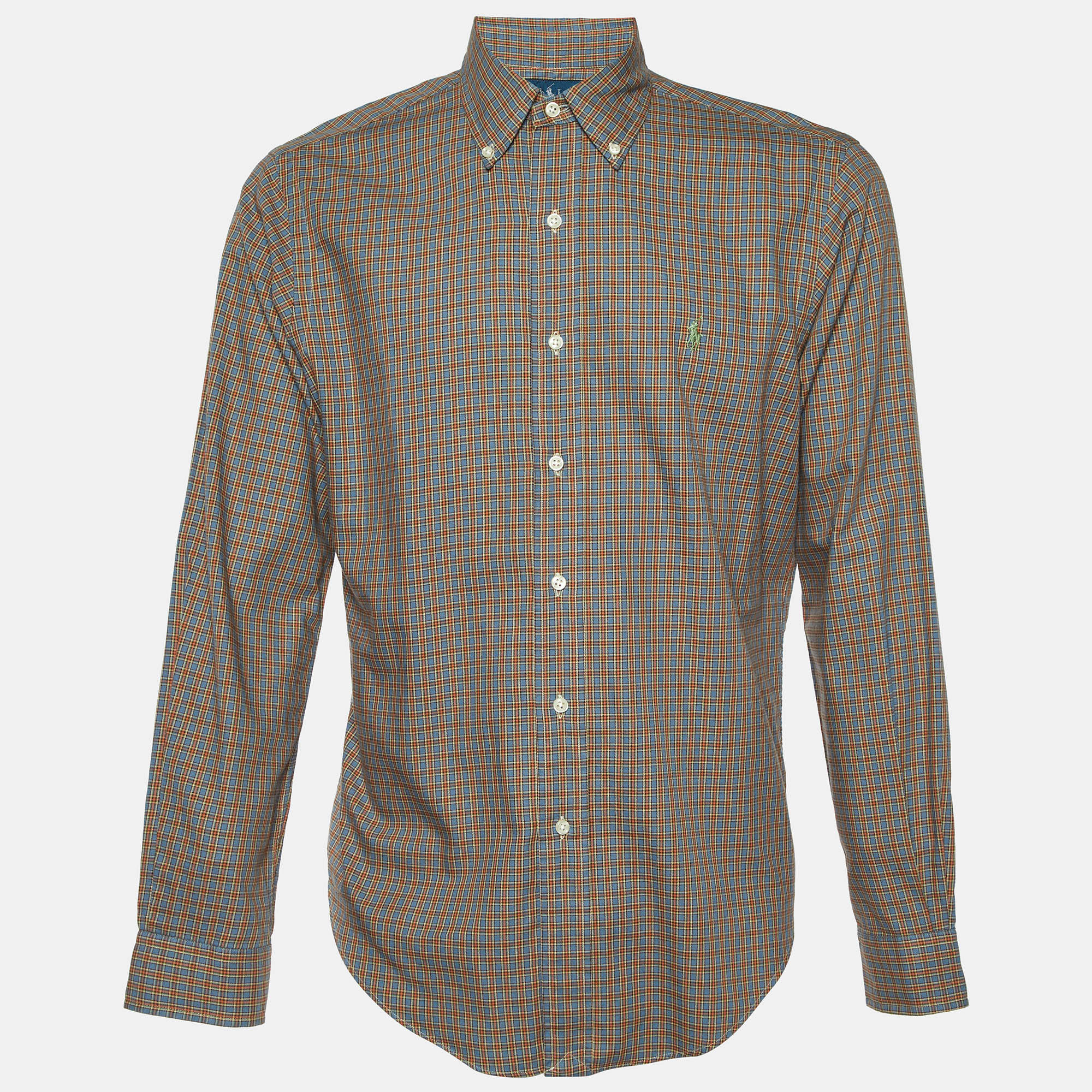 

Ralph Lauren Blue/Orange Checked Cotton Button Down Shirt M