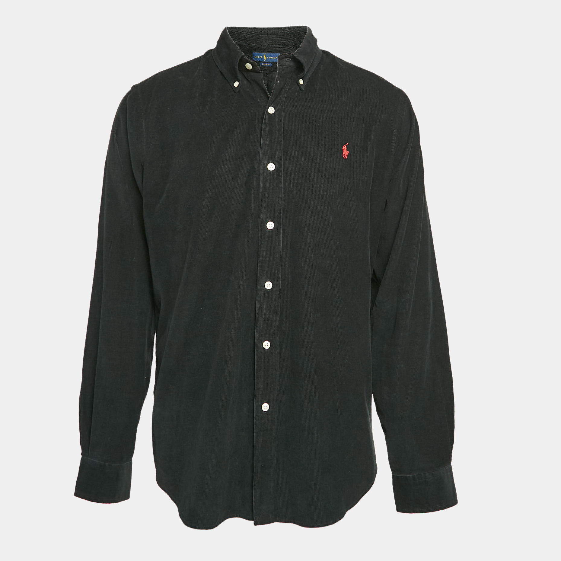 

Ralph Lauren Black Corduroy Button Front Shirt L