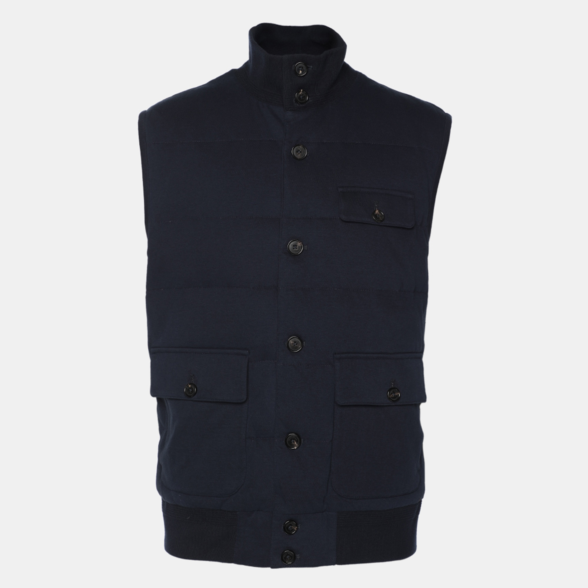 

Ralph Lauren Navy Blue Quilted Cotton Sleeveless Jacket L