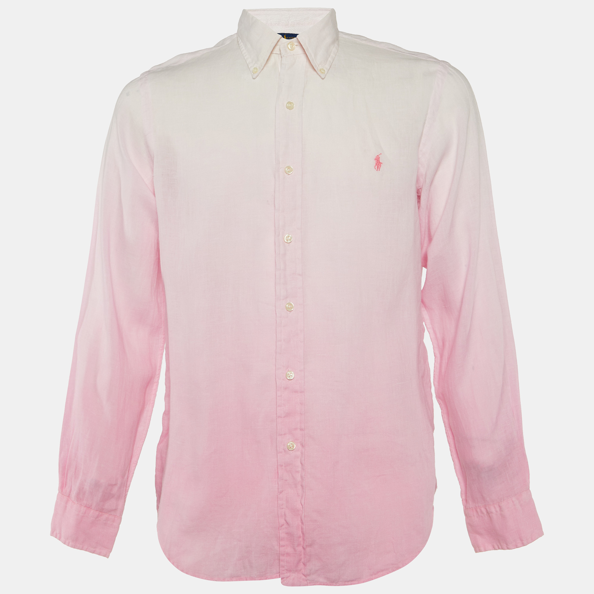 

Ralph Lauren Pink Ombre Linen Button Down Shirt M