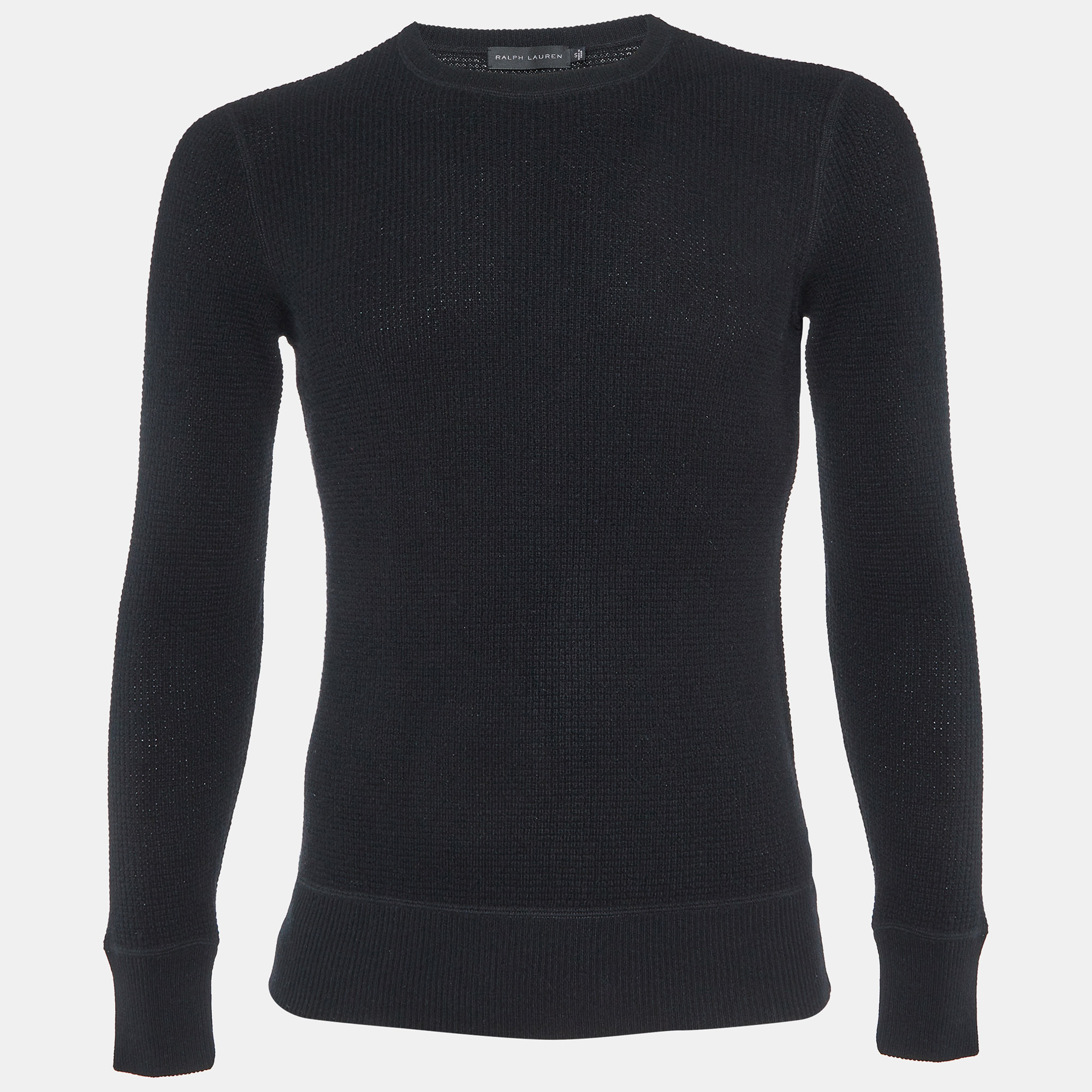 

Ralph Lauren Black Cashmere Rib Knit Full Sleeve Jumper S