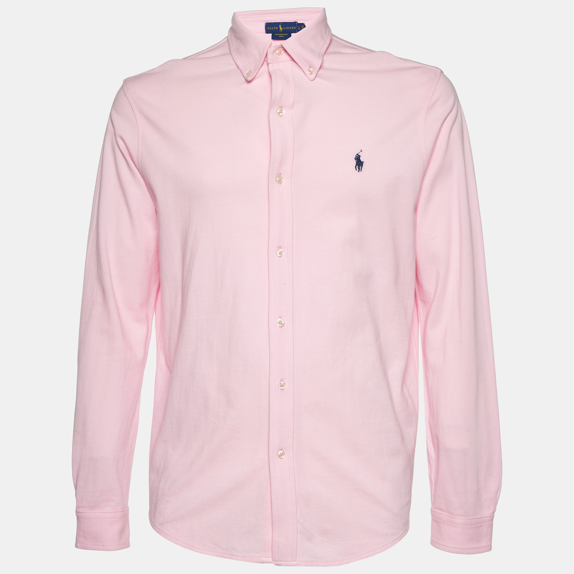 

Ralph Lauren Pink Cotton Featherweight Mesh Button Down Shirt L