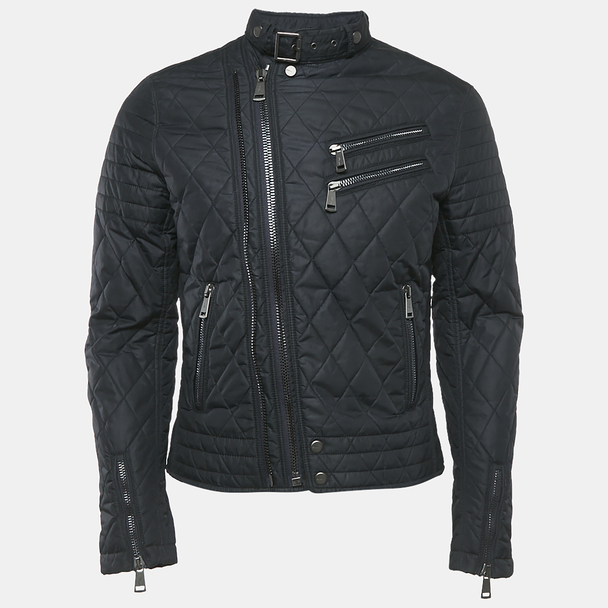 

Ralph Lauren Black Nylon Zip-Up Quilted Biker Jacket S