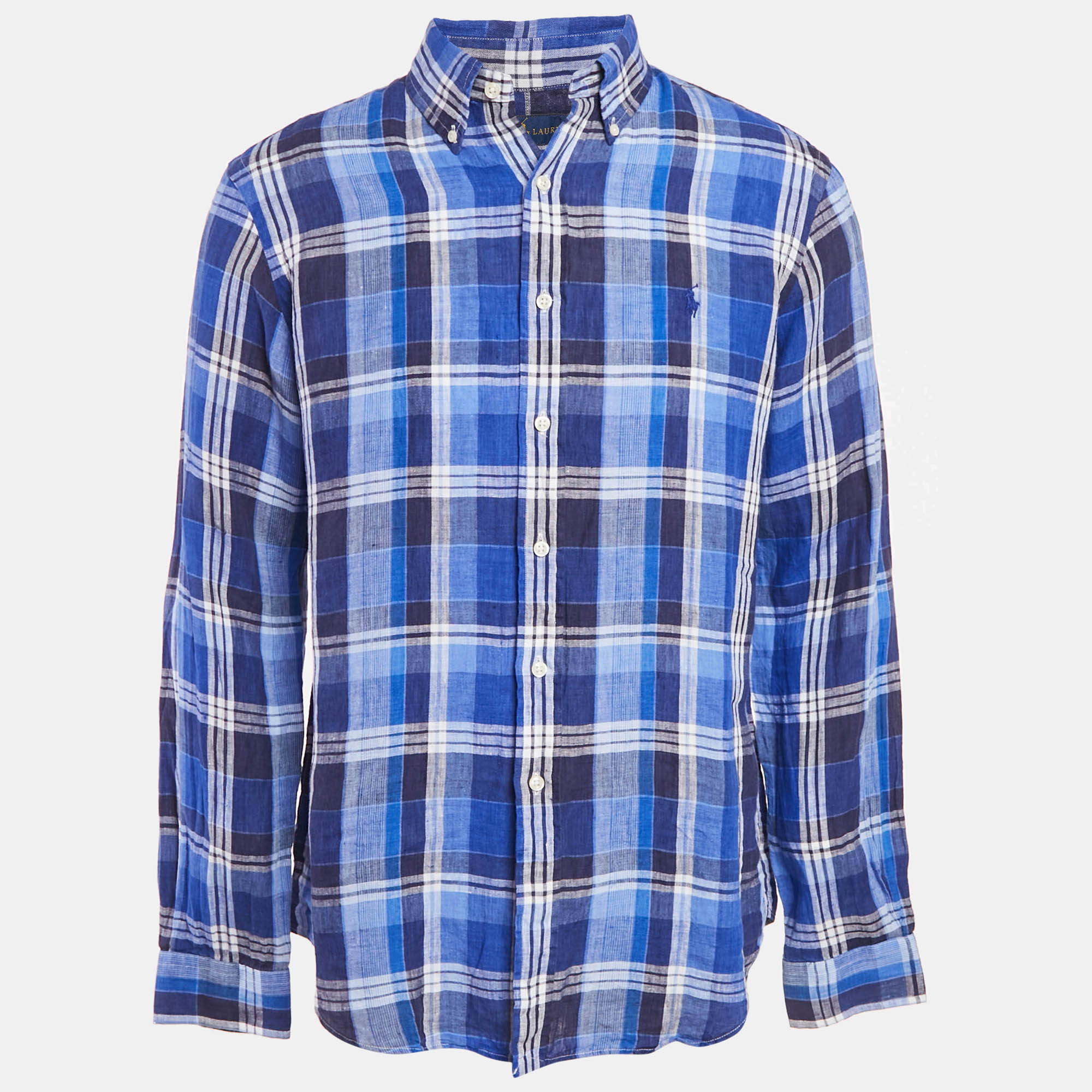 

Ralph Lauren Blue Tartan Check Cotton Long Sleeve Shirt M