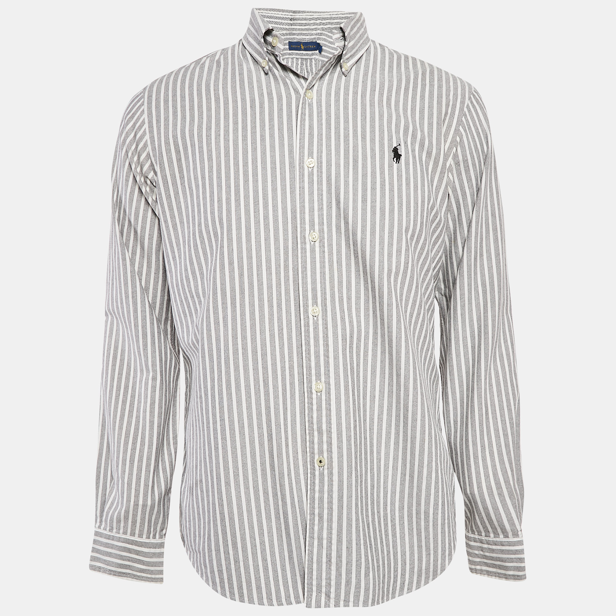 

Ralph Lauren Grey Striped Cotton Long Sleeve Shirt M