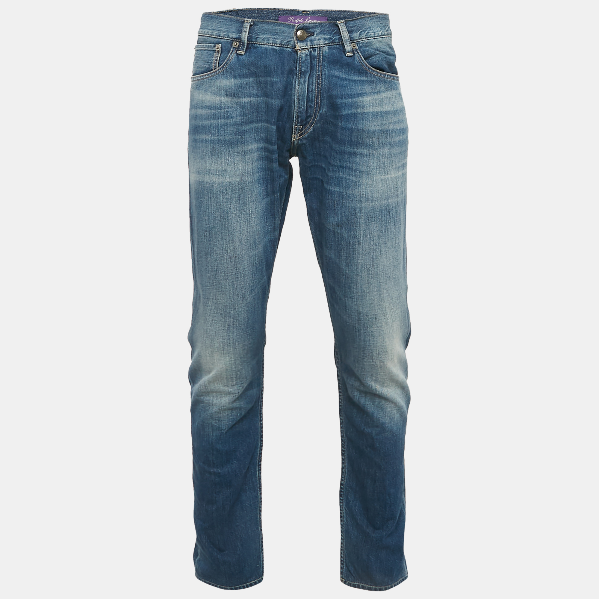 

Ralph Lauren Blue Faded Denim Slim Fit Jeans L Waist 34"