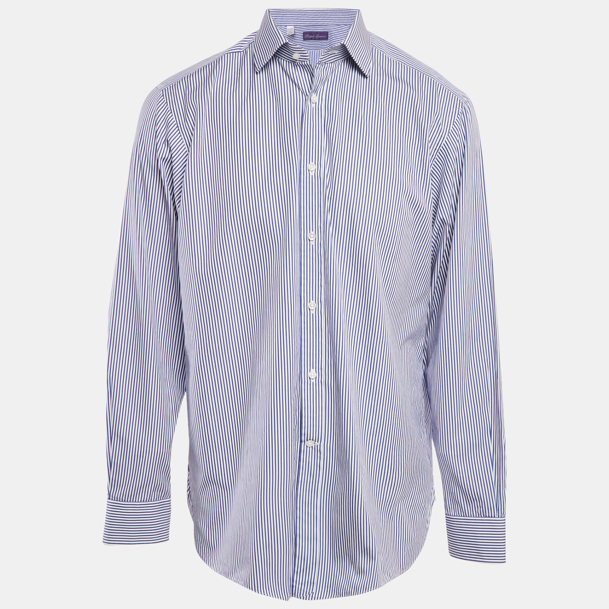 

Ralph Lauren Blue Striped Cotton Full Sleeve Shirt XL