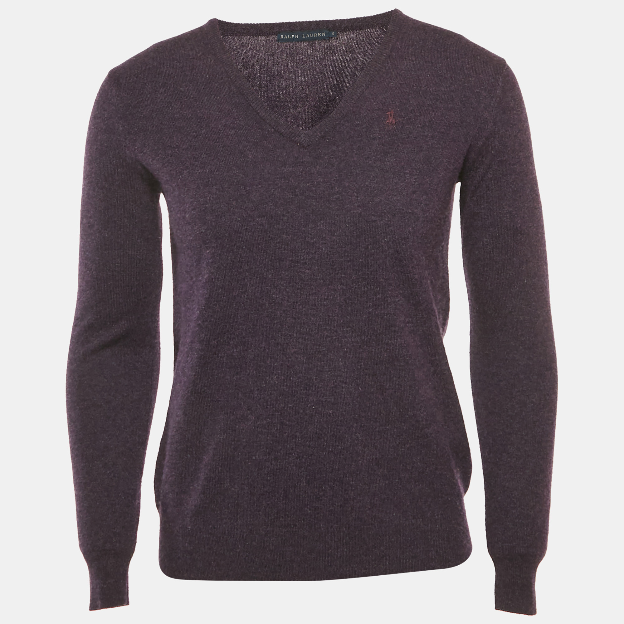 

Ralph Lauren Purple Cashmere Knit V-Neck Sweater S