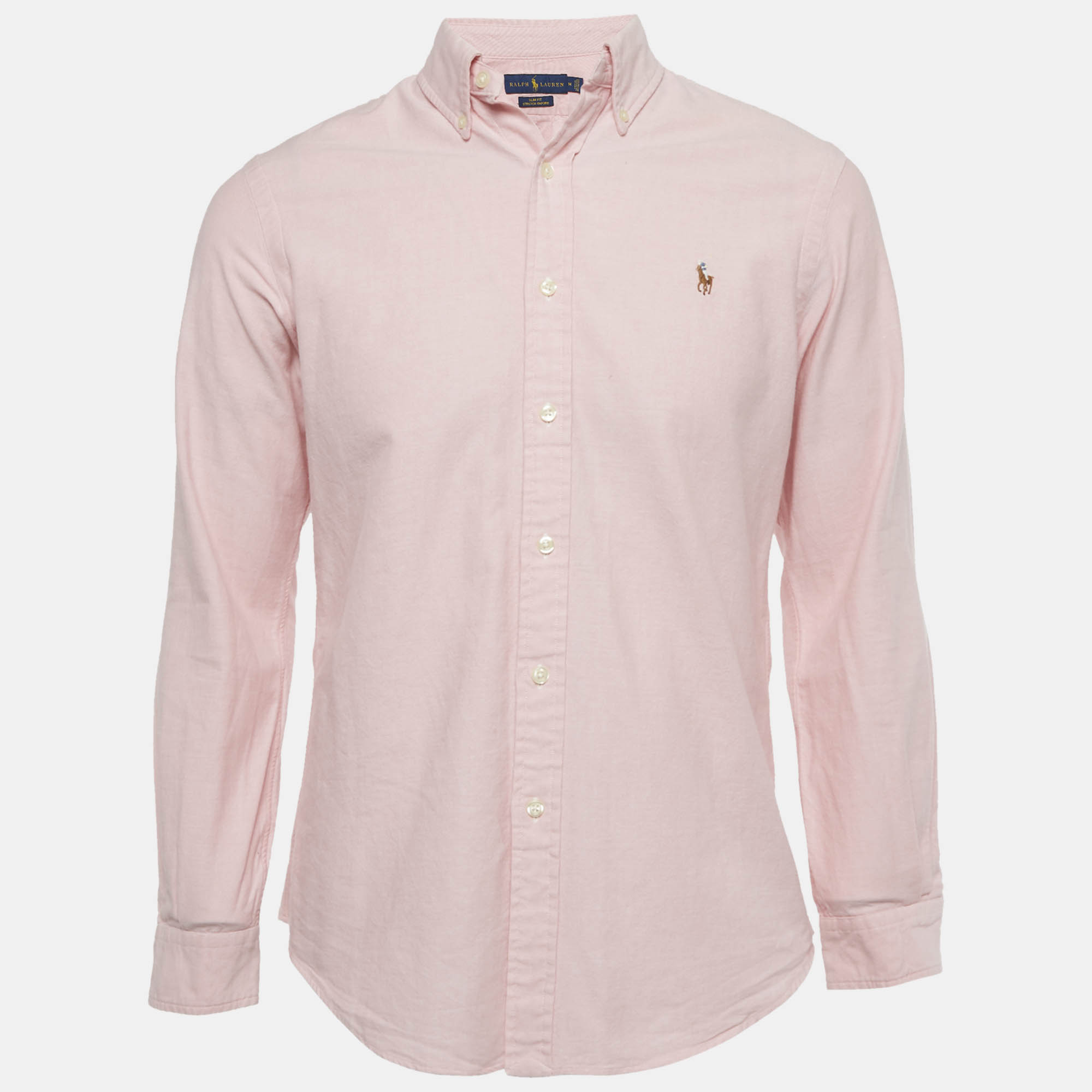 

Ralph Lauren Pink Logo Embroidered Cotton Slim Fit Shirt M