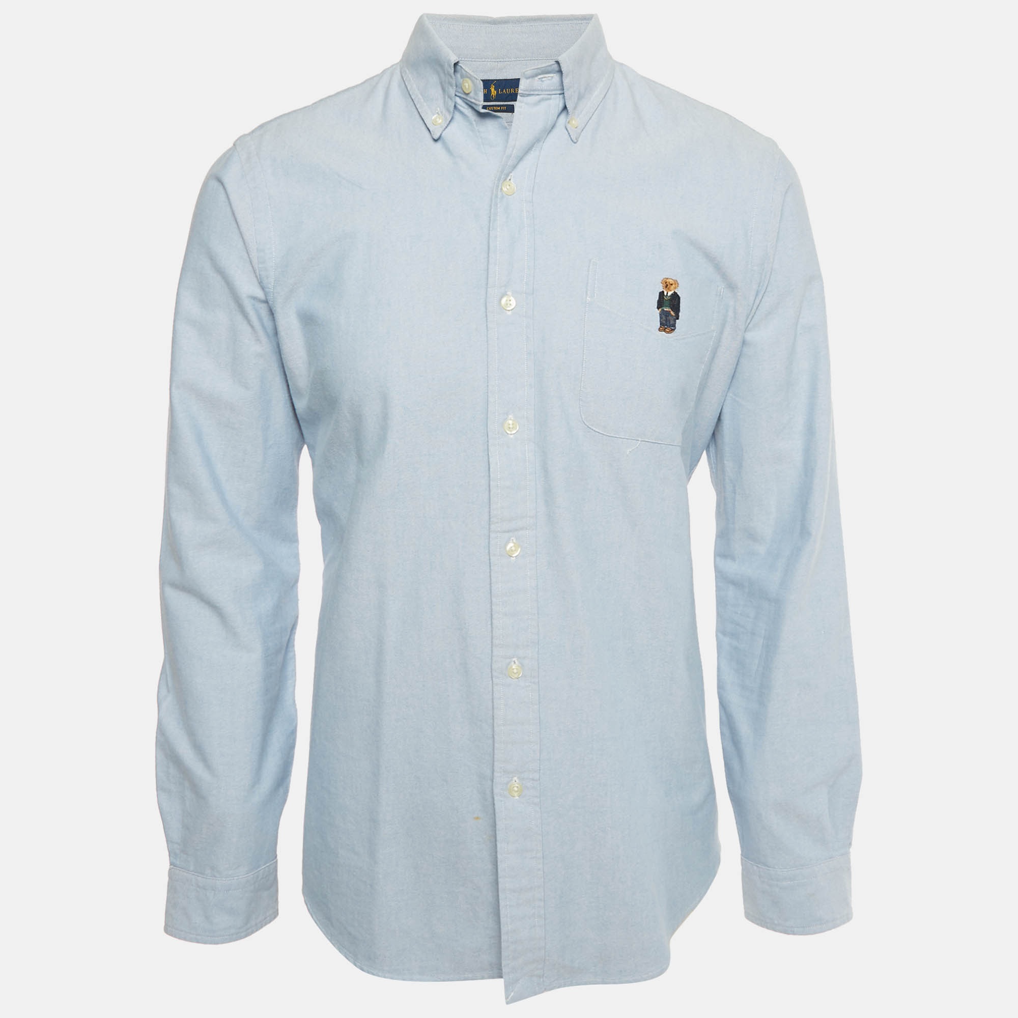 

Ralph Lauren Blue Cotton Custom Fit Button Front Shirt M