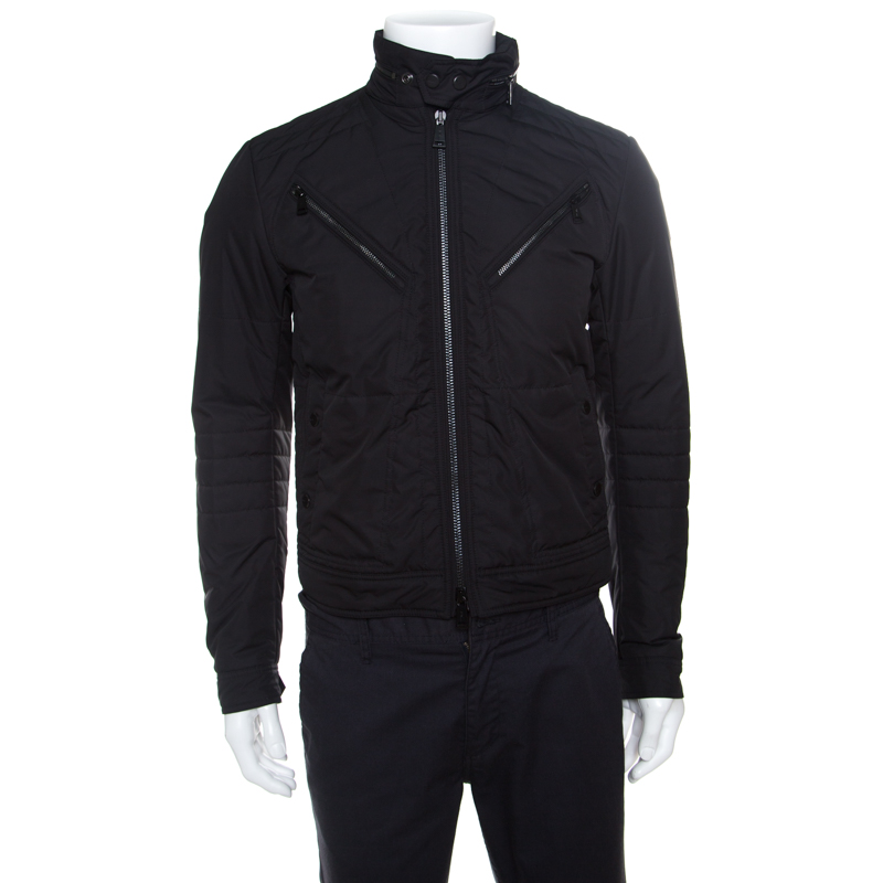 Pre Owned Ralph Lauren Black Zip Front Hooded Jacket S