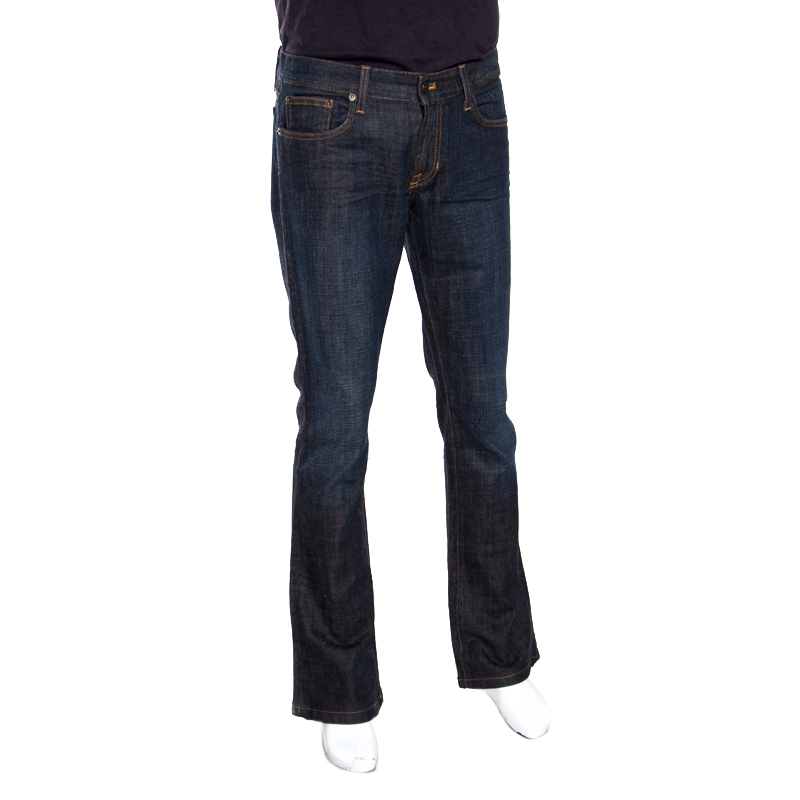 

Ralph Lauren Indigo Duotone Washed Denim Faded Effect Boot Cut Jeans, Blue