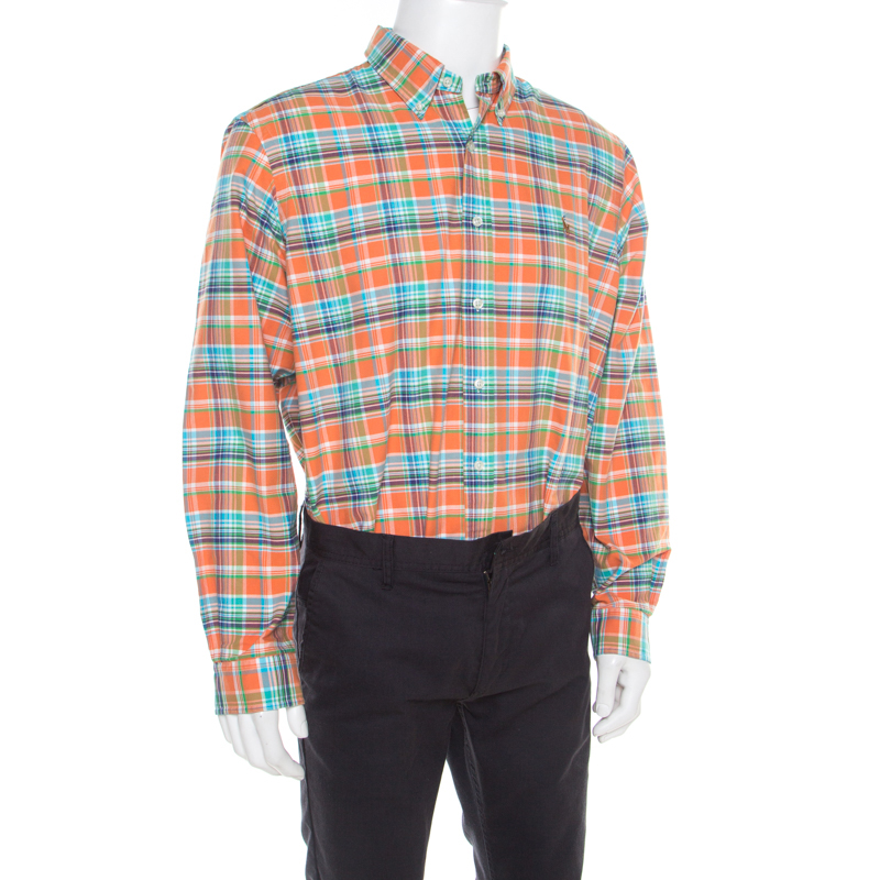 

Ralph Lauren Multicolor Checked Cotton Logo Embroidered Button Down Shirt