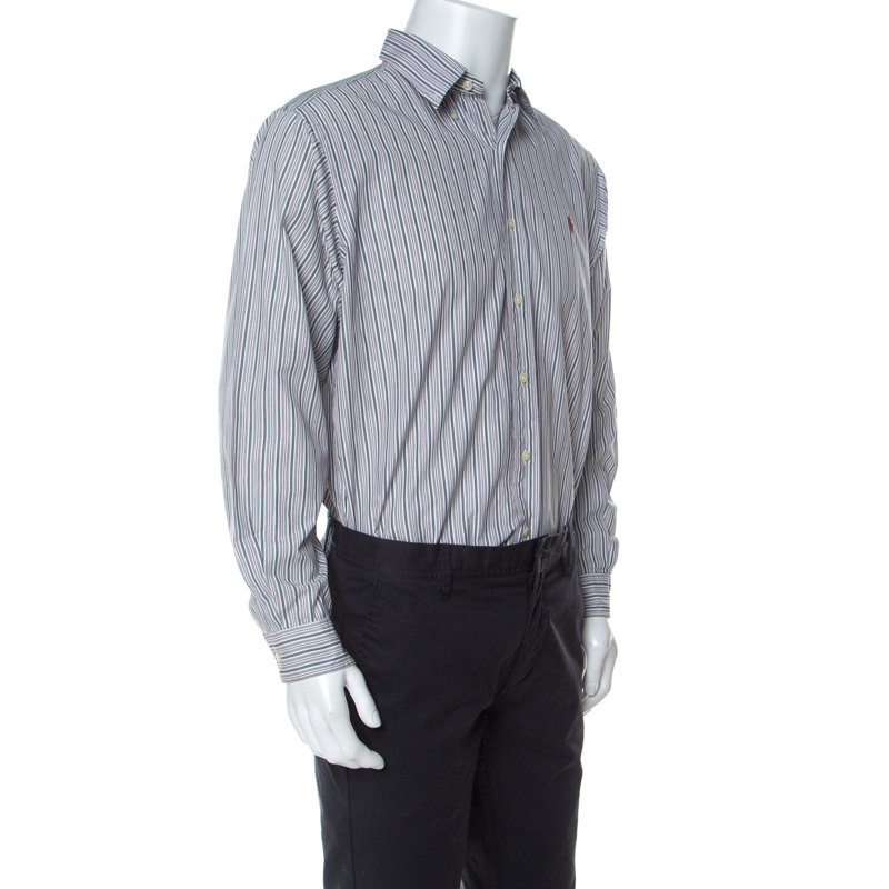 

Ralph Lauren Grey Striped Cotton Classic Fit Button Down Shirt
