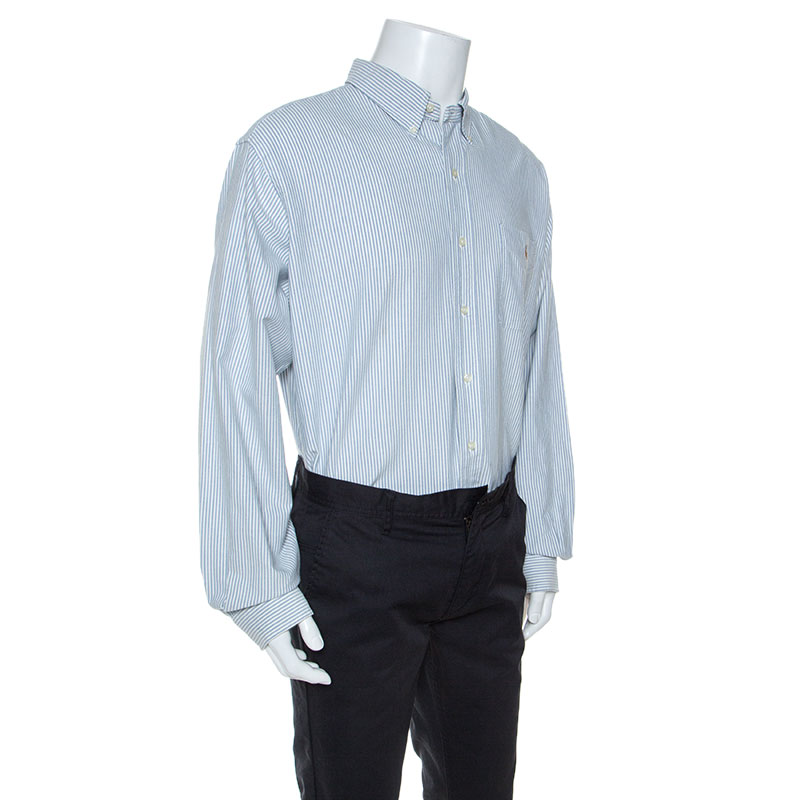 

Ralph Lauren Bicolor Striped Cotton Classic Fit Oxford Shirt, White