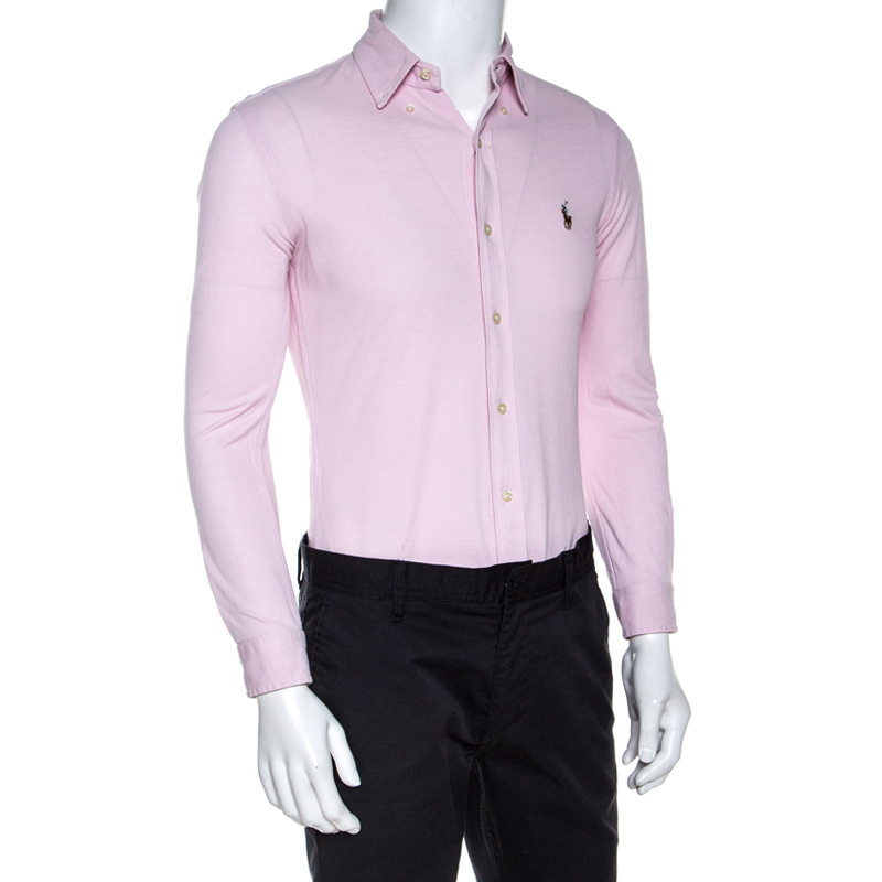 

Ralph Lauren Pink Cotton Knit Slim Fit Oxford Shirt