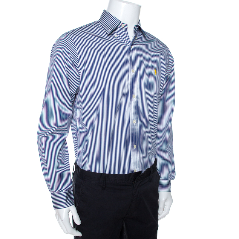 

Ralph Lauren Blue & White Striped Cotton Button Down Shirt