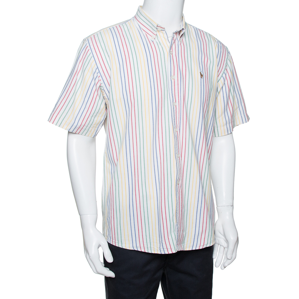 

Ralph Lauren White Striped Cotton Short Sleeve Shirt