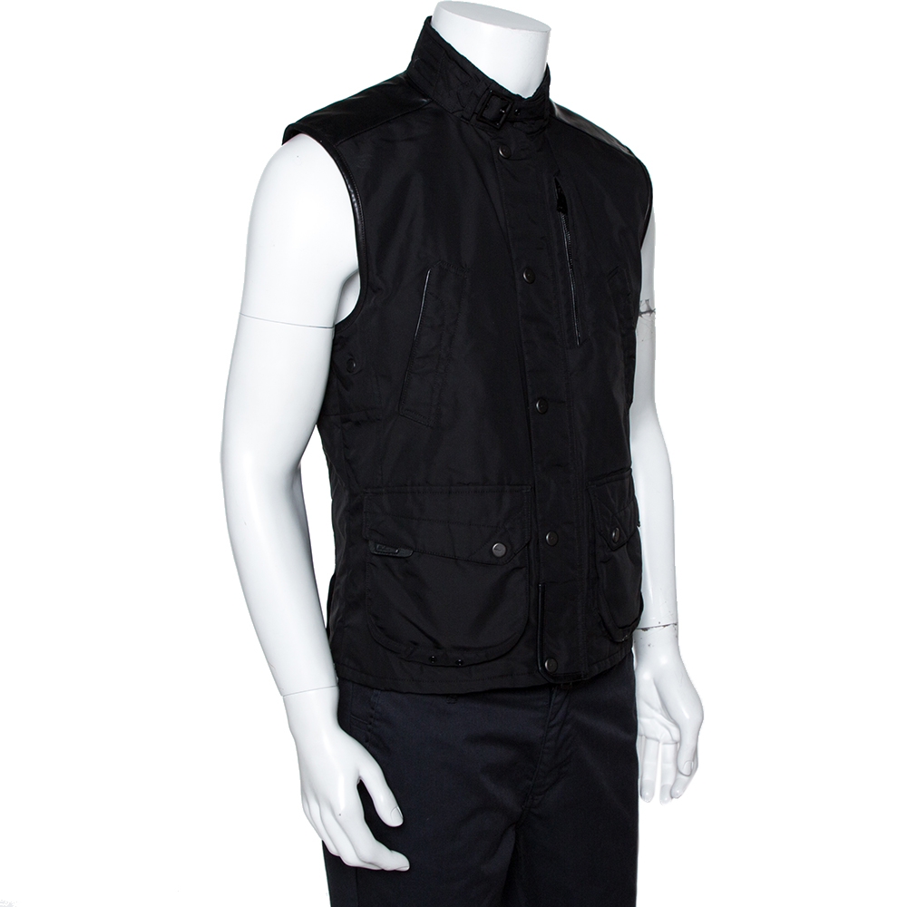 

Ralph Lauren Black Leather Trim Vest Jacket