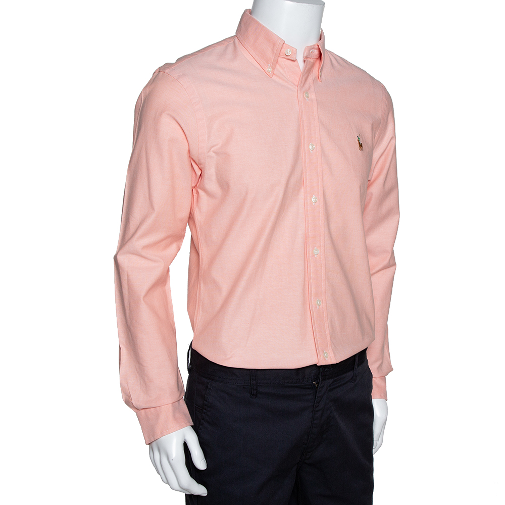 

Ralph Lauren Light Orange Stretch Oxford Slim Fit Shirt