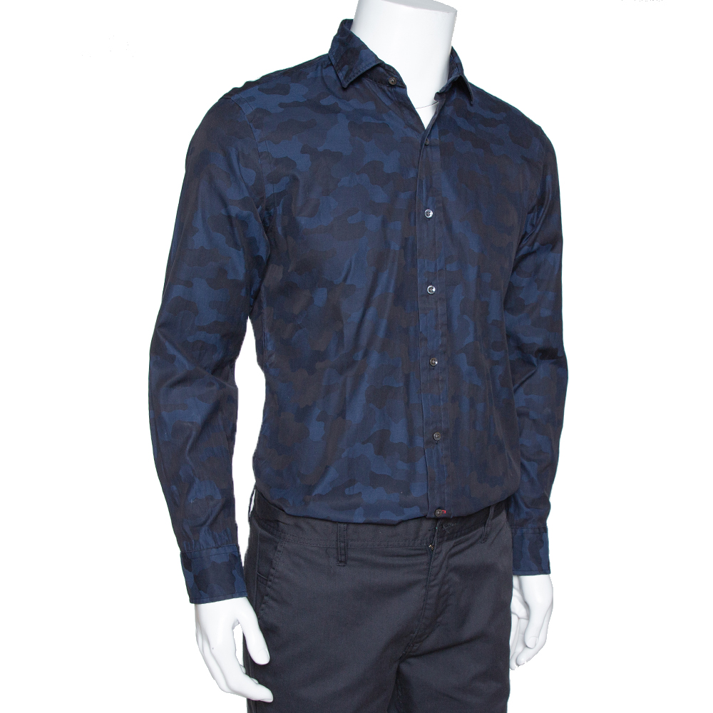 

Ralph Lauren Navy Blue Camo Pattern Cotton Long Sleeve Shirt