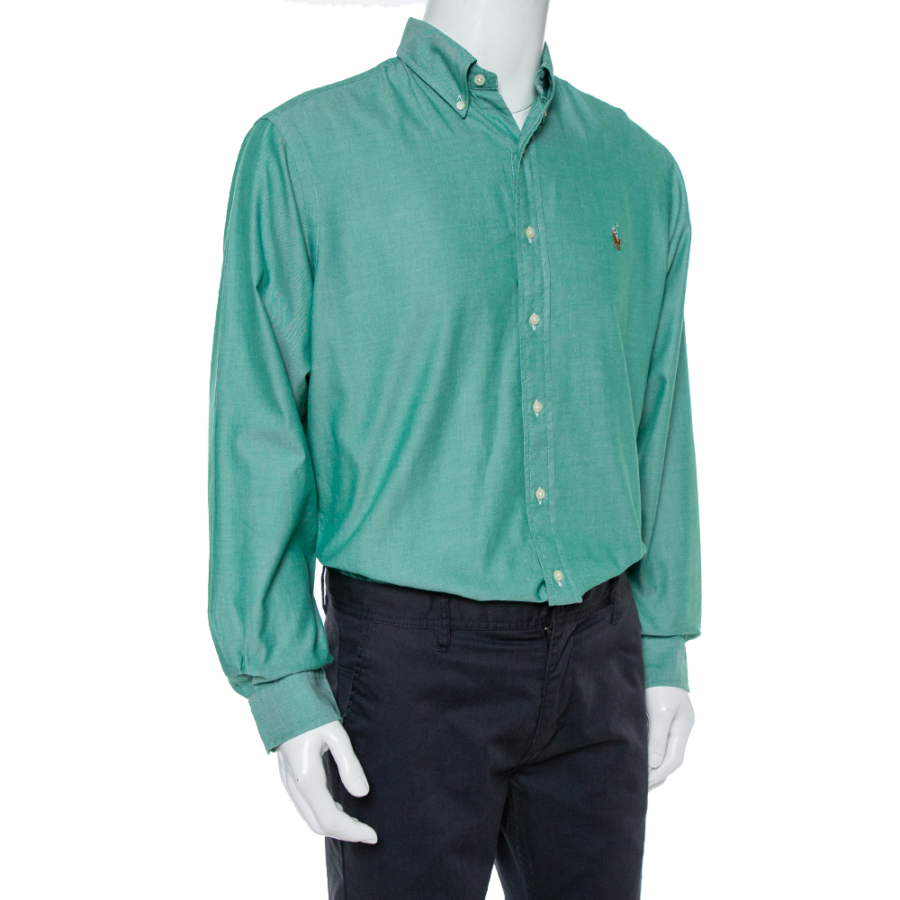 

Ralph Lauren Green Chambray Cotton Classic Fit Shirt