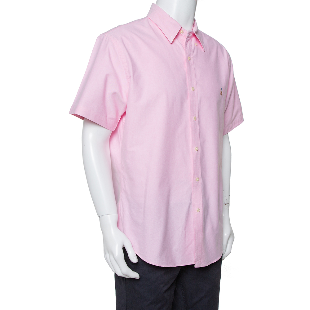 

Ralph Lauren Light Pink Cotton Short Sleeve Slim Fit Shirt