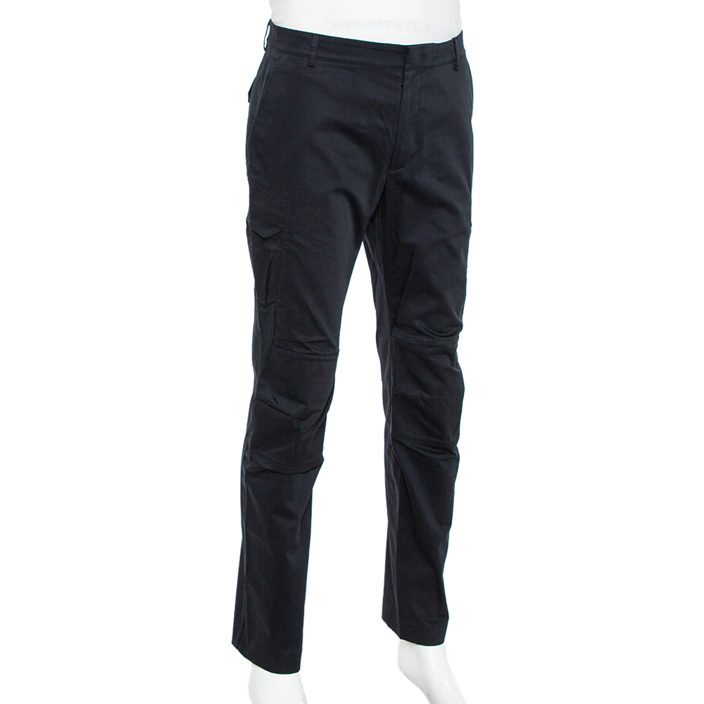 

Ralph Lauren Navy Blue Cotton Pocket Detail Paneled Pants