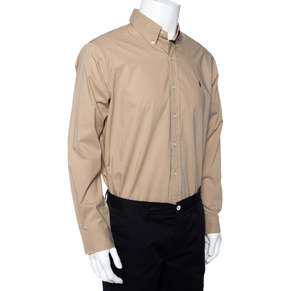 

Ralph Lauren Beige Cotton Button Front Shirt