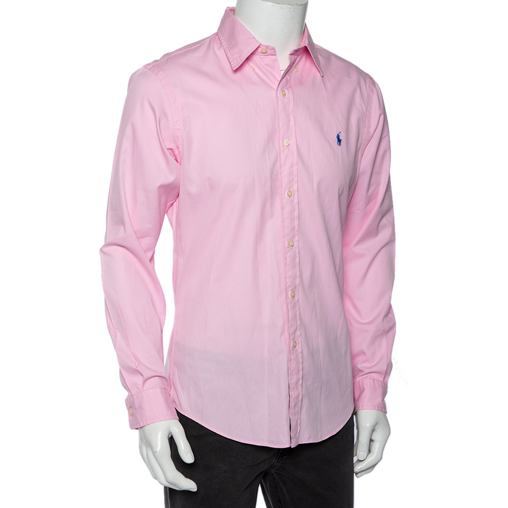 

Ralph Lauren Pink Feather Weight Cotton Twill Slim Fit Shirt