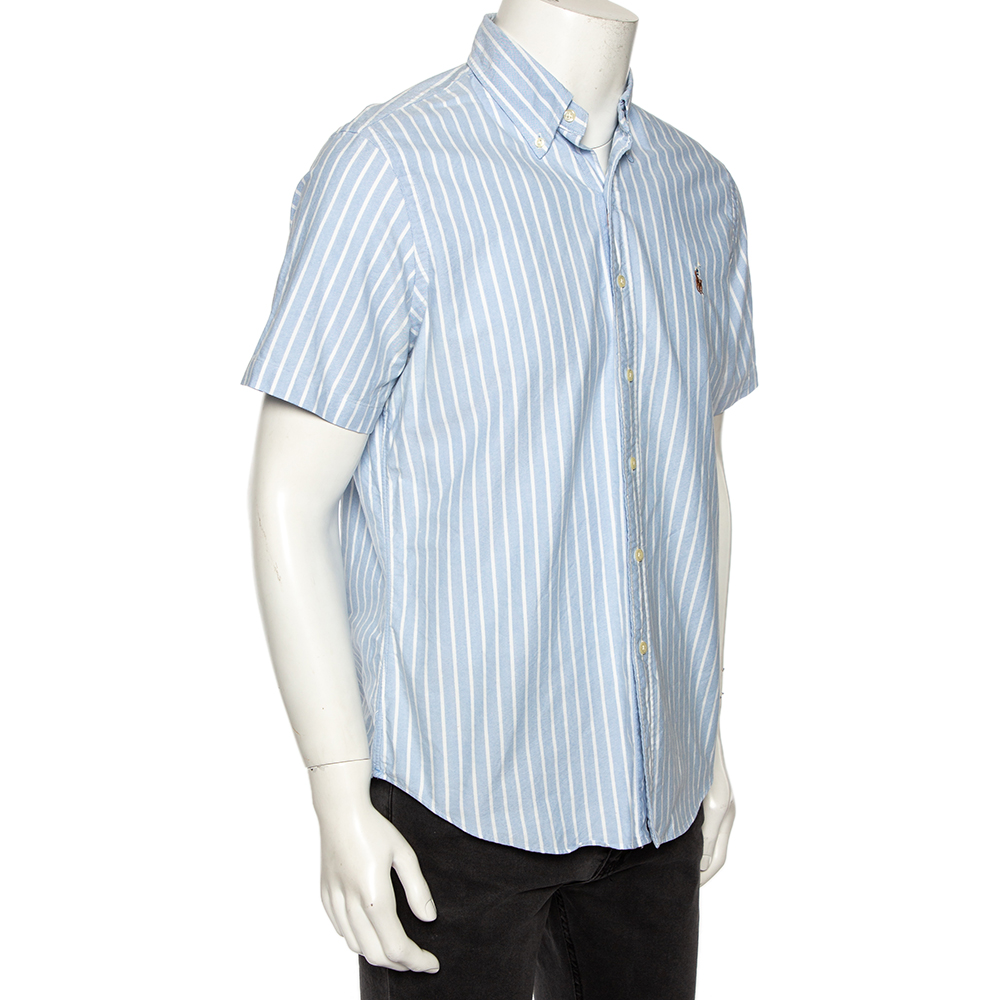 

Ralph Lauren Blue Striped Cotton Short Sleeve Shirt