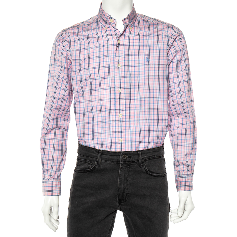 

Ralph Lauren Pink Checked Cotton Long Sleeve Classic Fit Shirt