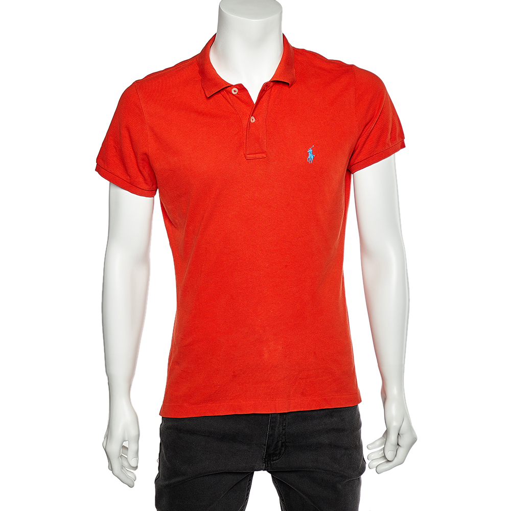 

Ralph Lauren Orange Cotton Pique Skinny Polo T-shirt