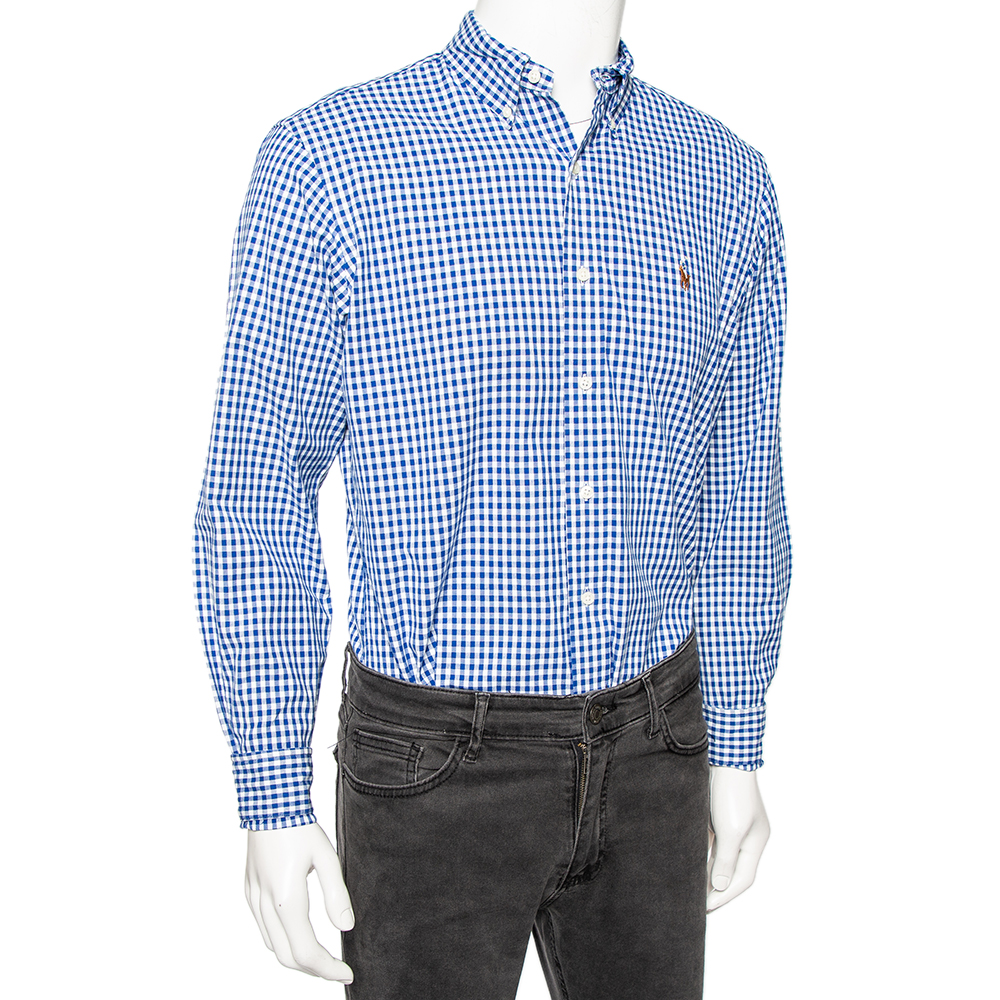 

Ralph Lauren Blue Checked Cotton Button Down Classic Fit Shirt