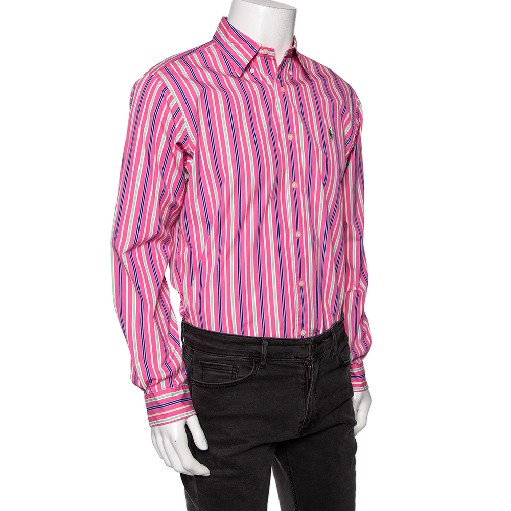 

Ralph Lauren Pink Striped Cotton Button Front Shirt