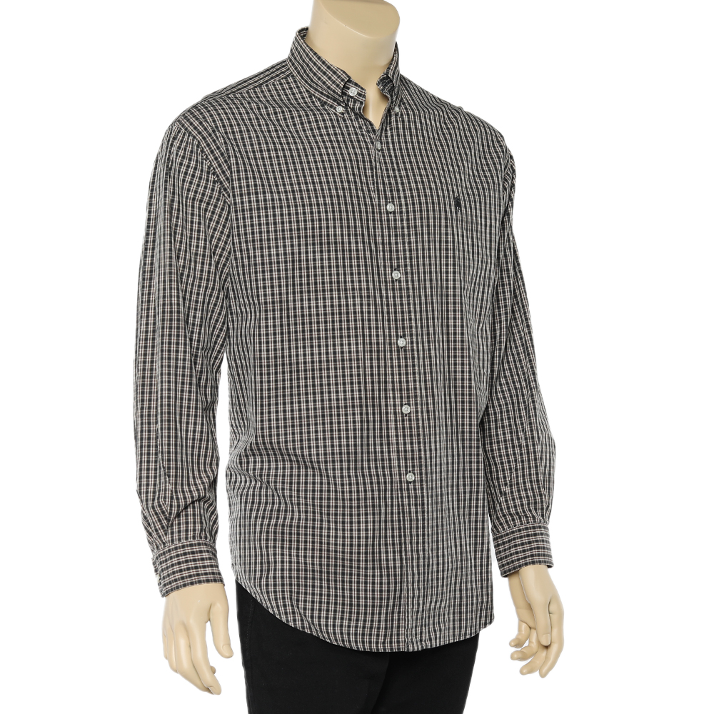 

Ralph Lauren Brown Checkered Cotton Button Down Blake Shirt