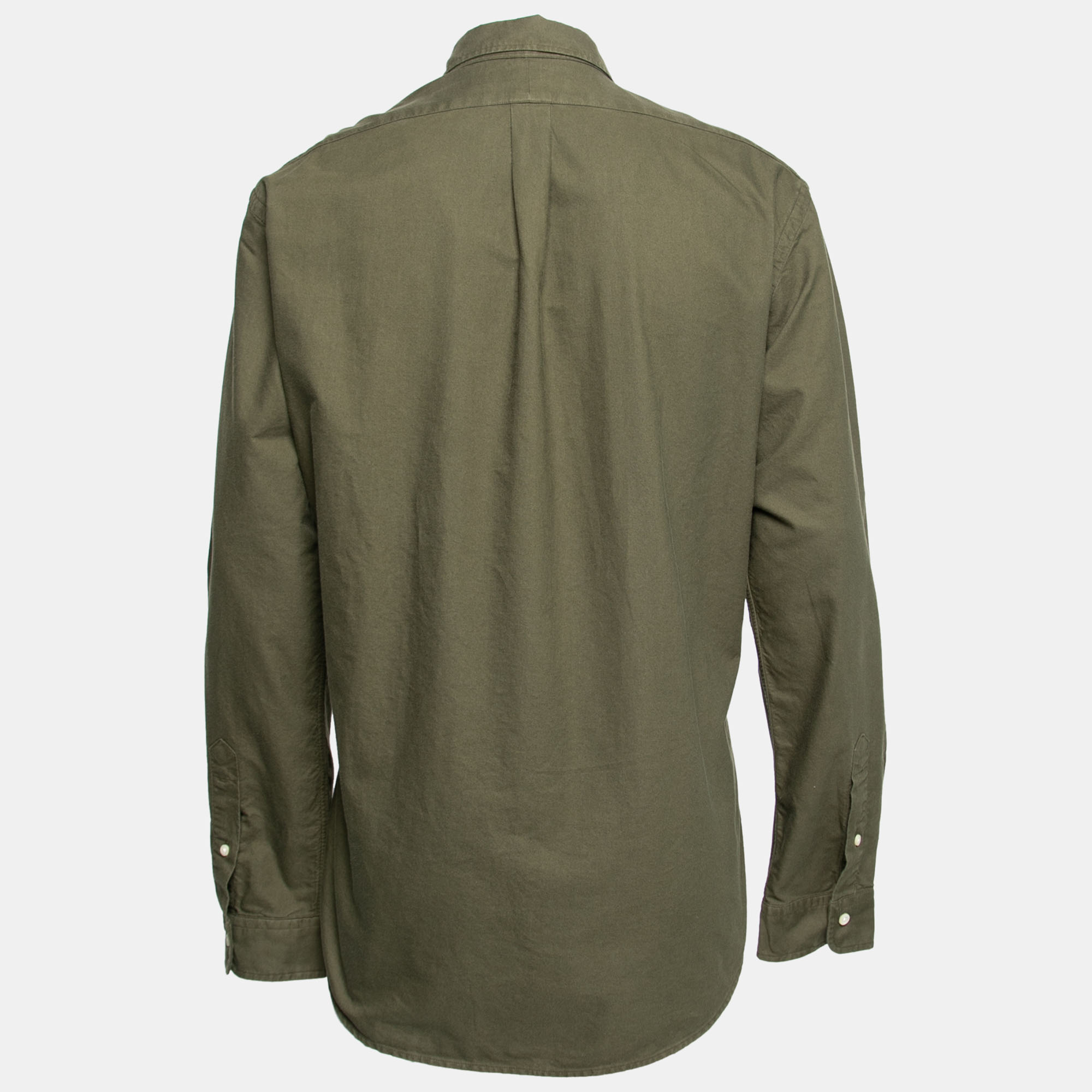

Ralph Lauren Green Cotton Button Down Custom Fit Shirt